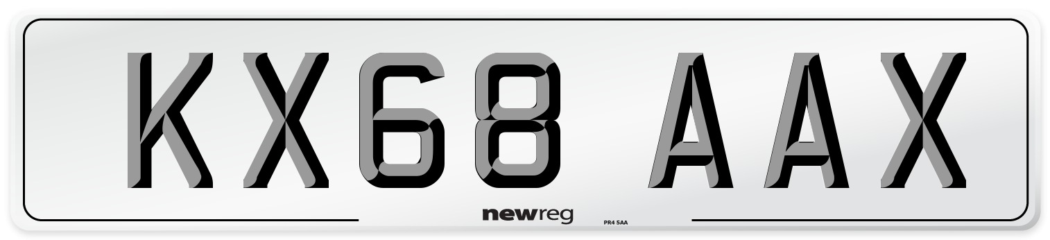 KX68 AAX Number Plate from New Reg